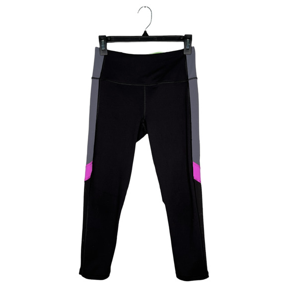 Victoria's Secret VSX Sport Knockout Color Block Capri Leggings Mesh Black S - Picture 1 of 4